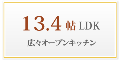 13.4帖LDK広々なオープンキッチン